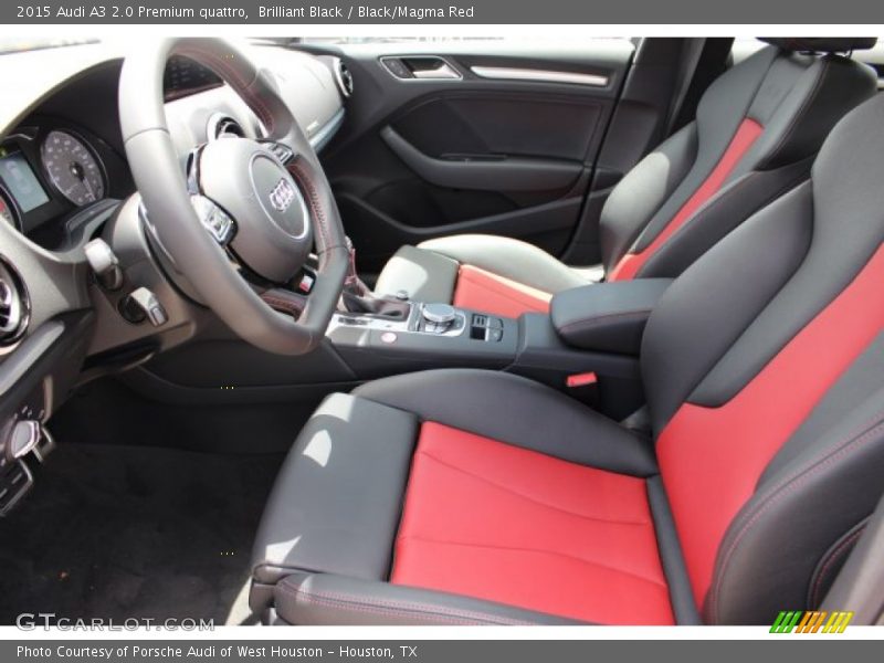 Brilliant Black / Black/Magma Red 2015 Audi A3 2.0 Premium quattro