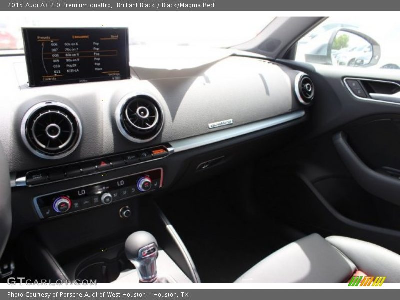 Brilliant Black / Black/Magma Red 2015 Audi A3 2.0 Premium quattro