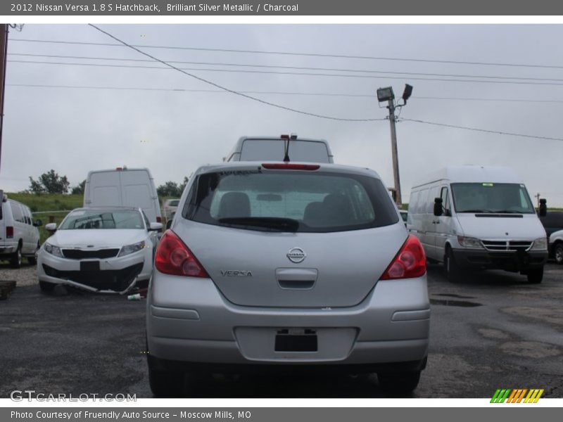 Brilliant Silver Metallic / Charcoal 2012 Nissan Versa 1.8 S Hatchback