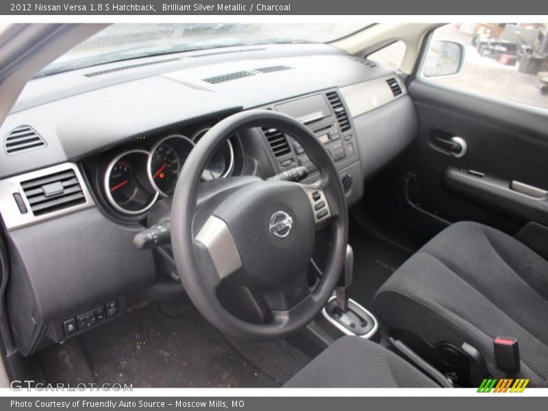 Brilliant Silver Metallic / Charcoal 2012 Nissan Versa 1.8 S Hatchback