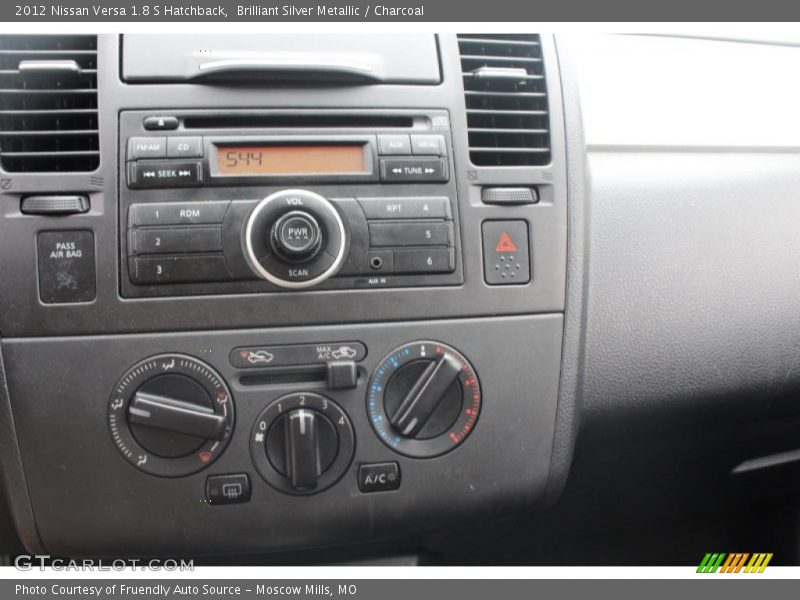 Brilliant Silver Metallic / Charcoal 2012 Nissan Versa 1.8 S Hatchback