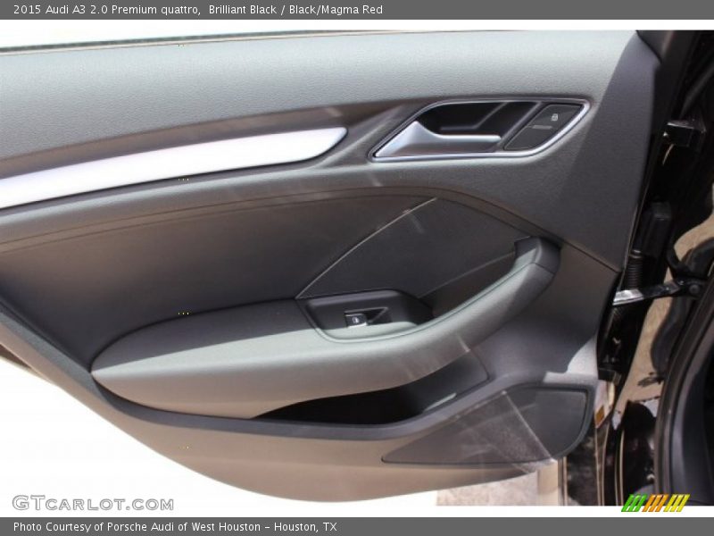 Brilliant Black / Black/Magma Red 2015 Audi A3 2.0 Premium quattro