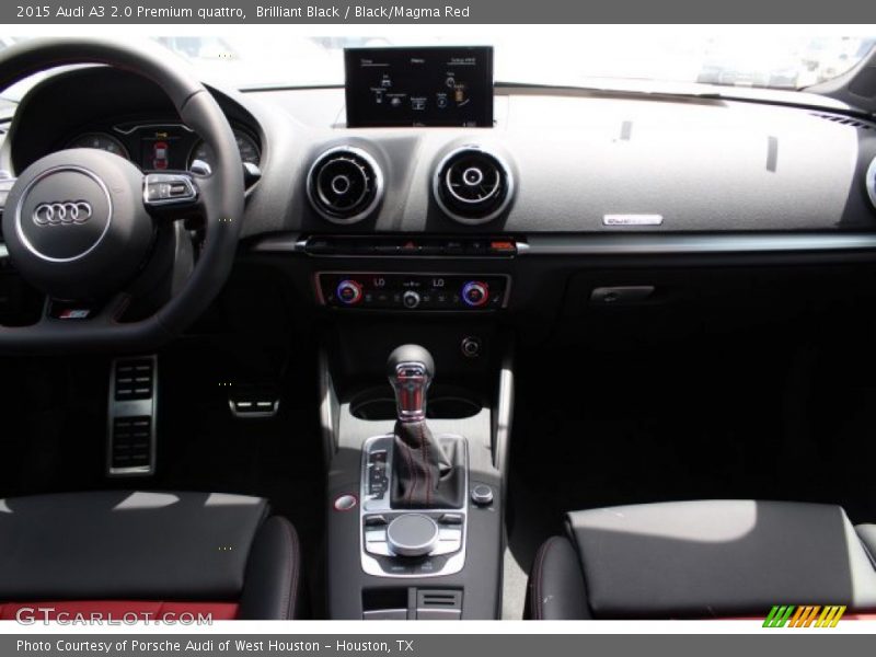 Brilliant Black / Black/Magma Red 2015 Audi A3 2.0 Premium quattro