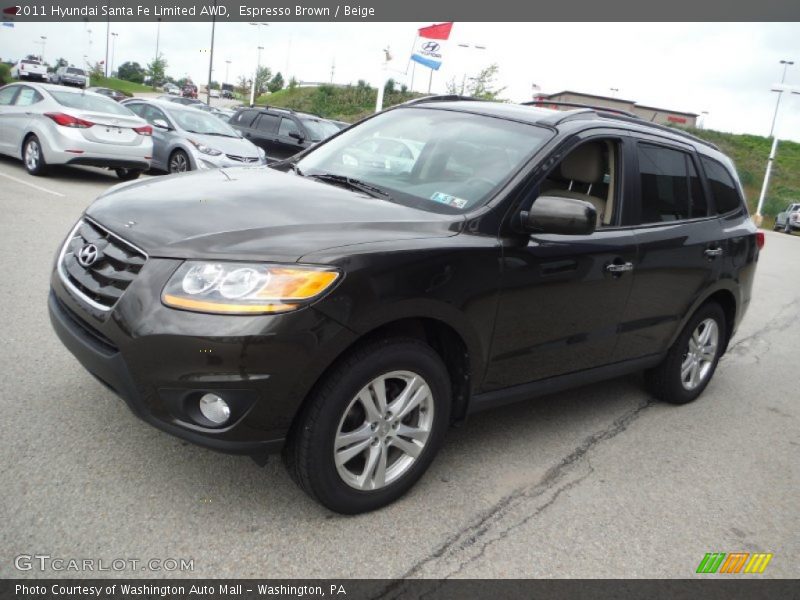 Espresso Brown / Beige 2011 Hyundai Santa Fe Limited AWD
