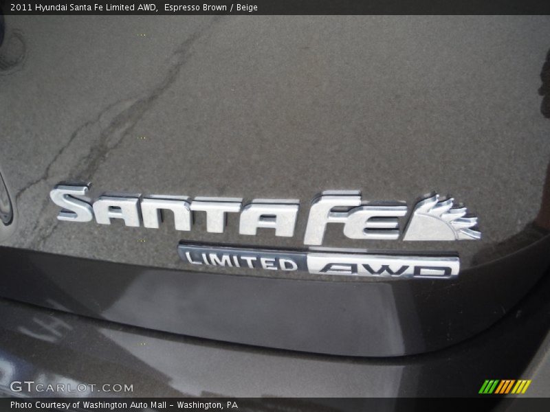 Espresso Brown / Beige 2011 Hyundai Santa Fe Limited AWD