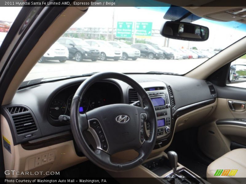Espresso Brown / Beige 2011 Hyundai Santa Fe Limited AWD