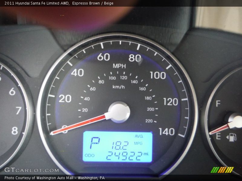 Espresso Brown / Beige 2011 Hyundai Santa Fe Limited AWD
