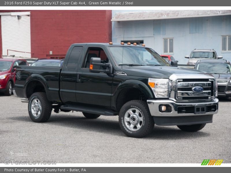 Green Gem Metallic / Steel 2016 Ford F250 Super Duty XLT Super Cab 4x4