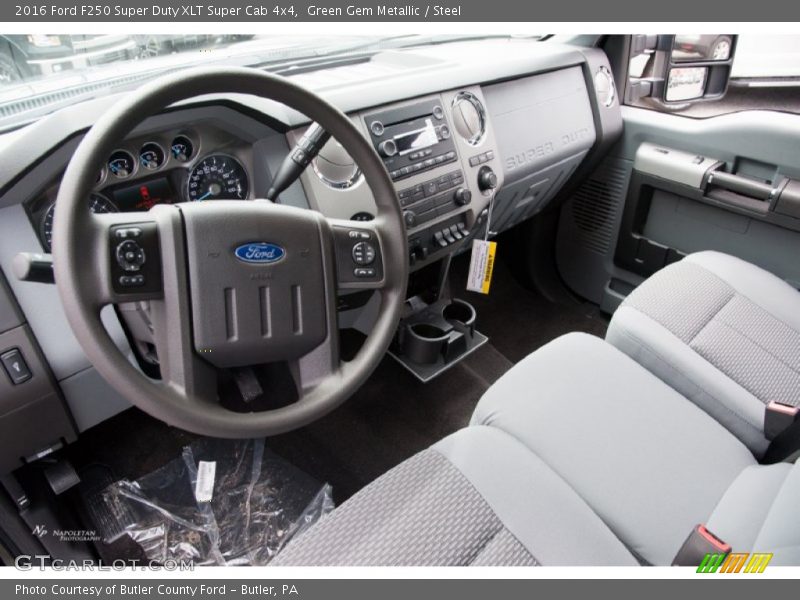 Green Gem Metallic / Steel 2016 Ford F250 Super Duty XLT Super Cab 4x4