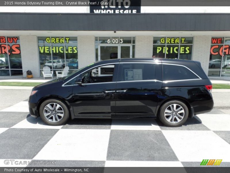 Crystal Black Pearl / Gray 2015 Honda Odyssey Touring Elite