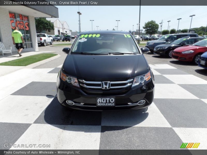 Crystal Black Pearl / Gray 2015 Honda Odyssey Touring Elite