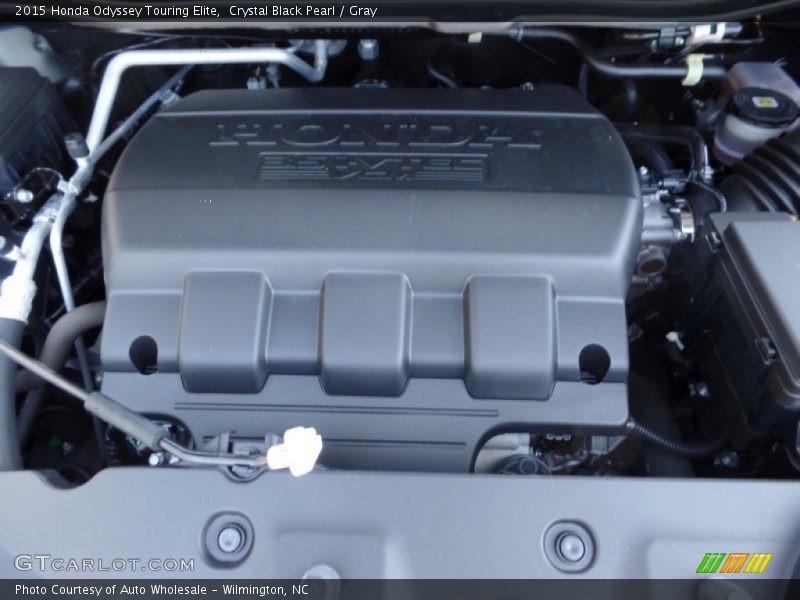Crystal Black Pearl / Gray 2015 Honda Odyssey Touring Elite