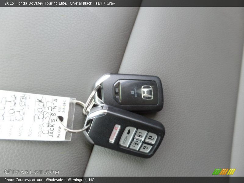Crystal Black Pearl / Gray 2015 Honda Odyssey Touring Elite