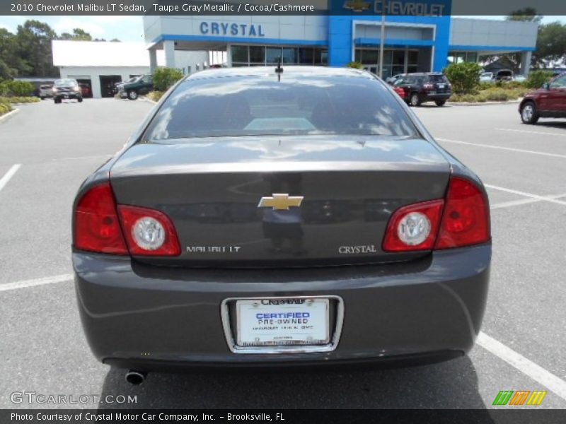 Taupe Gray Metallic / Cocoa/Cashmere 2010 Chevrolet Malibu LT Sedan