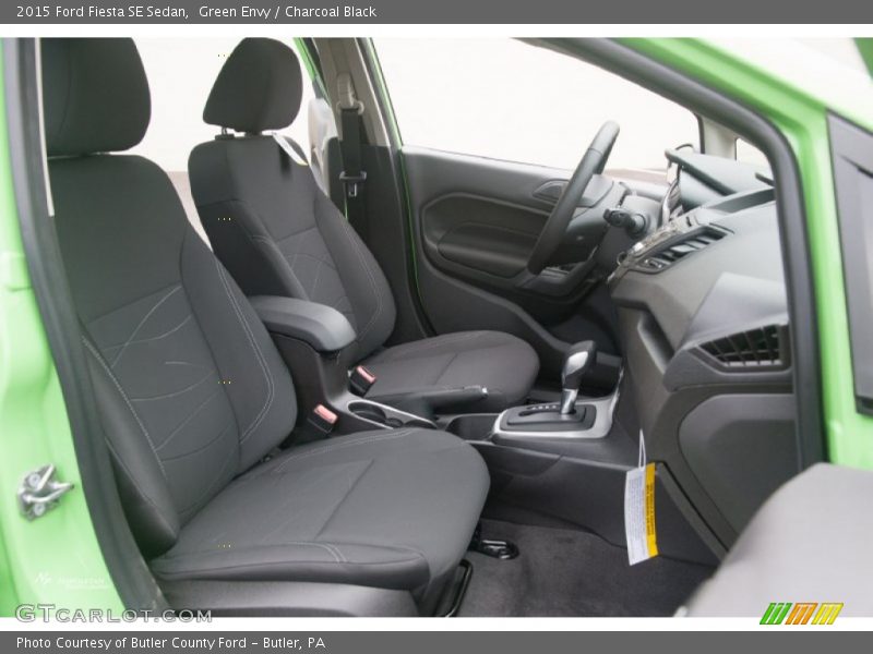 Green Envy / Charcoal Black 2015 Ford Fiesta SE Sedan