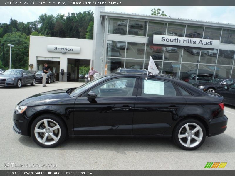 Brilliant Black / Chestnut Brown 2015 Audi A3 2.0 Premium quattro