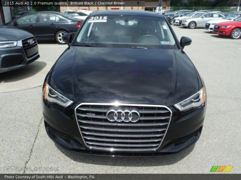 Brilliant Black / Chestnut Brown 2015 Audi A3 2.0 Premium quattro