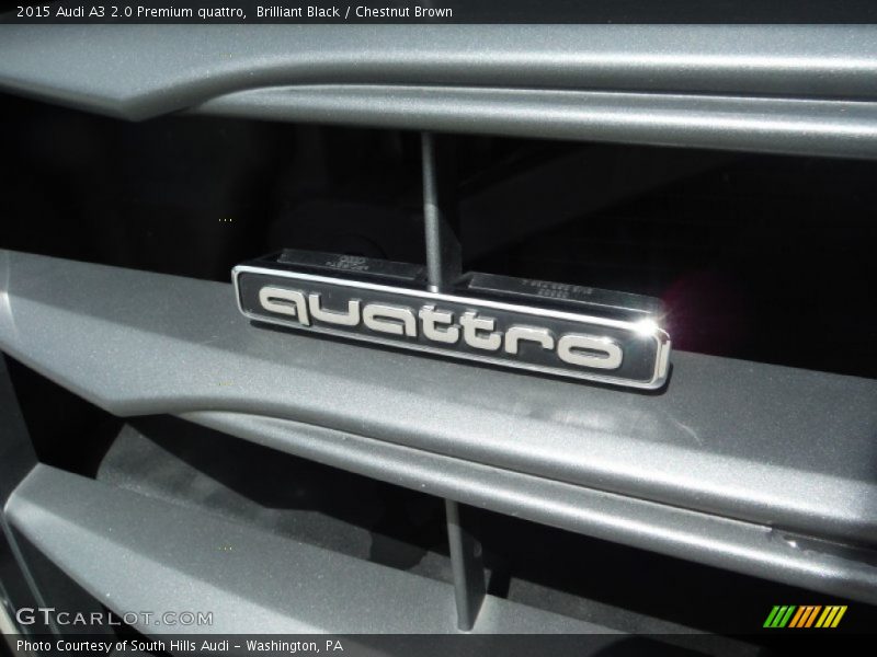 Brilliant Black / Chestnut Brown 2015 Audi A3 2.0 Premium quattro