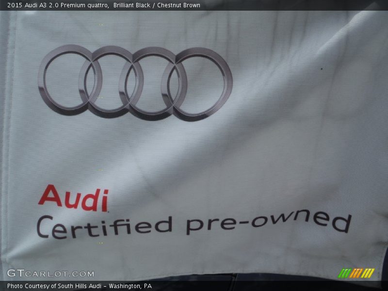 Brilliant Black / Chestnut Brown 2015 Audi A3 2.0 Premium quattro