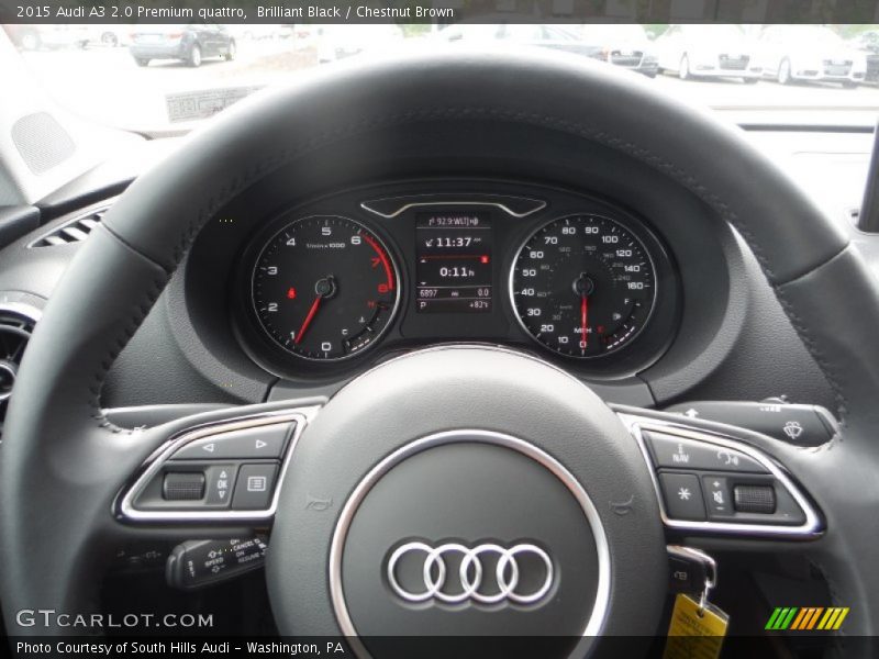 Brilliant Black / Chestnut Brown 2015 Audi A3 2.0 Premium quattro