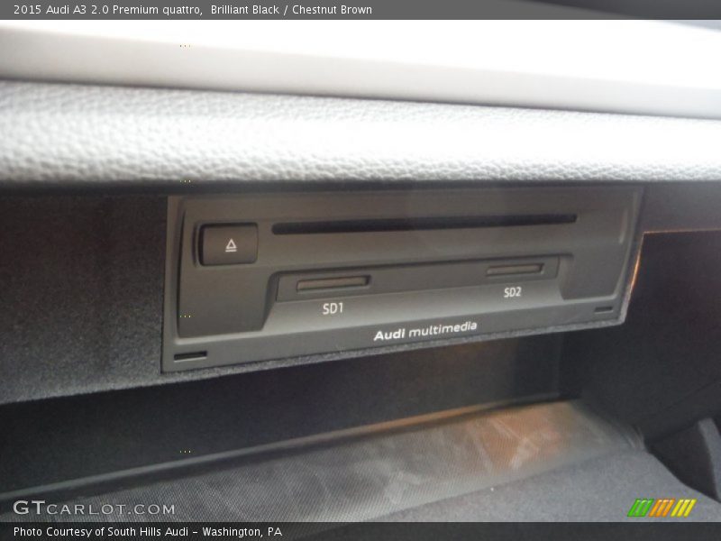 Brilliant Black / Chestnut Brown 2015 Audi A3 2.0 Premium quattro