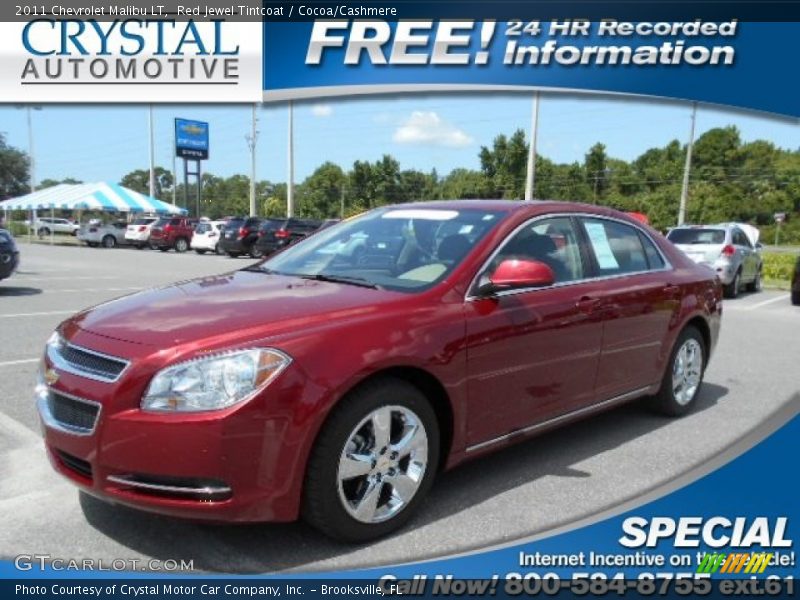 Red Jewel Tintcoat / Cocoa/Cashmere 2011 Chevrolet Malibu LT