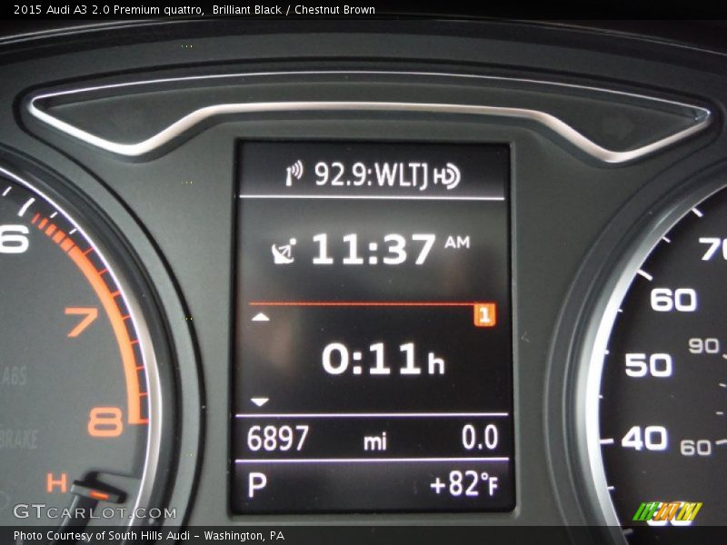 Brilliant Black / Chestnut Brown 2015 Audi A3 2.0 Premium quattro