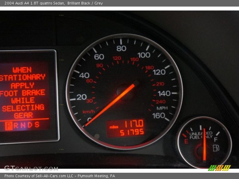 Brilliant Black / Grey 2004 Audi A4 1.8T quattro Sedan