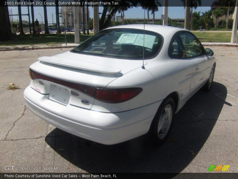 Oxford White / Medium Prairie Tan 2001 Ford Escort ZX2 Coupe
