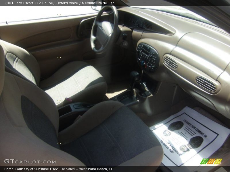 Oxford White / Medium Prairie Tan 2001 Ford Escort ZX2 Coupe