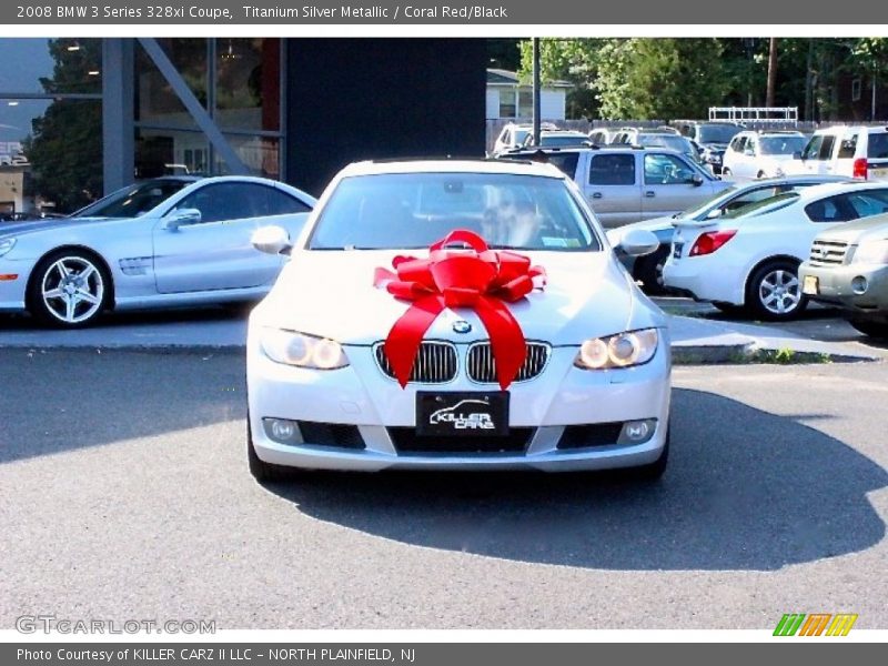 Titanium Silver Metallic / Coral Red/Black 2008 BMW 3 Series 328xi Coupe