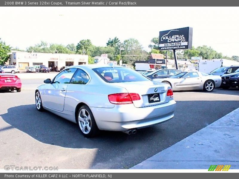 Titanium Silver Metallic / Coral Red/Black 2008 BMW 3 Series 328xi Coupe