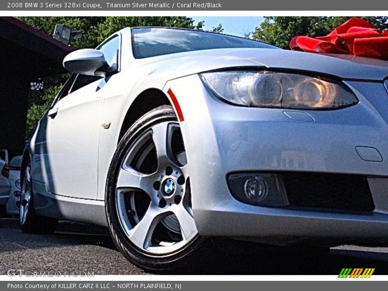 Titanium Silver Metallic / Coral Red/Black 2008 BMW 3 Series 328xi Coupe