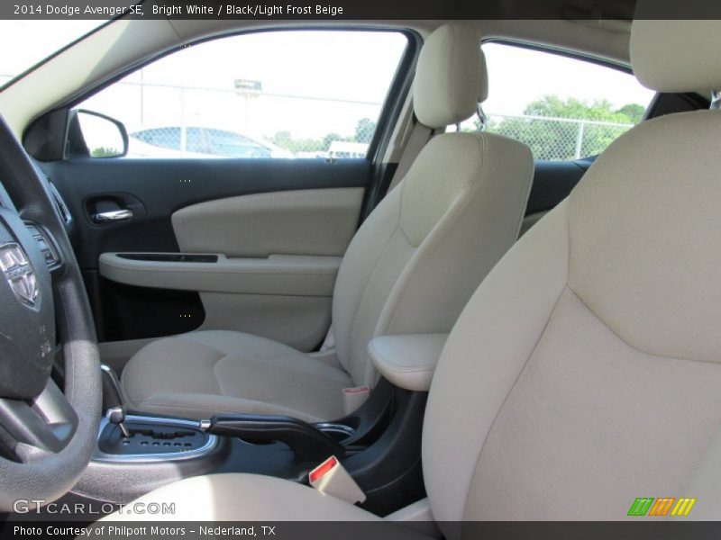 Bright White / Black/Light Frost Beige 2014 Dodge Avenger SE