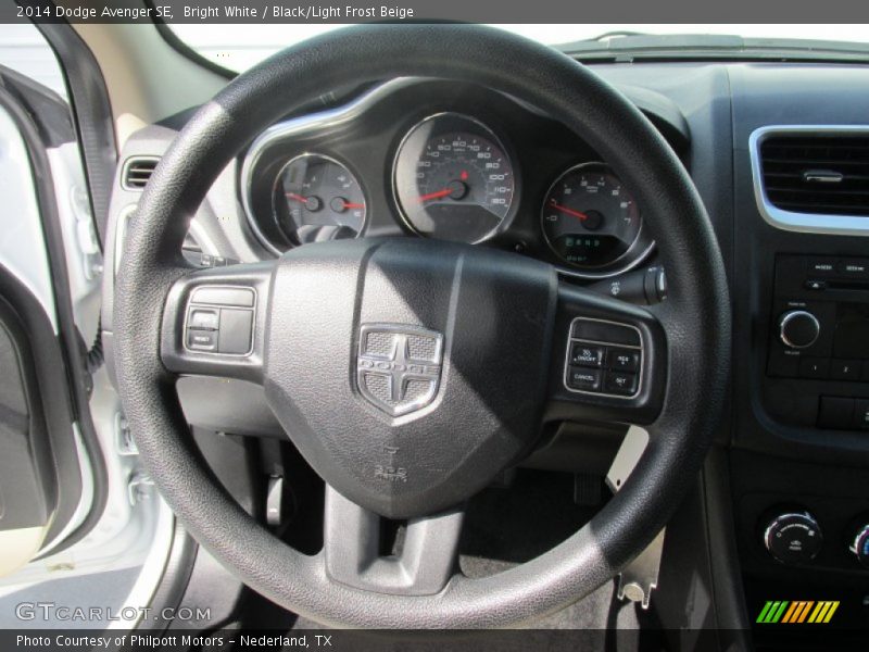 Bright White / Black/Light Frost Beige 2014 Dodge Avenger SE