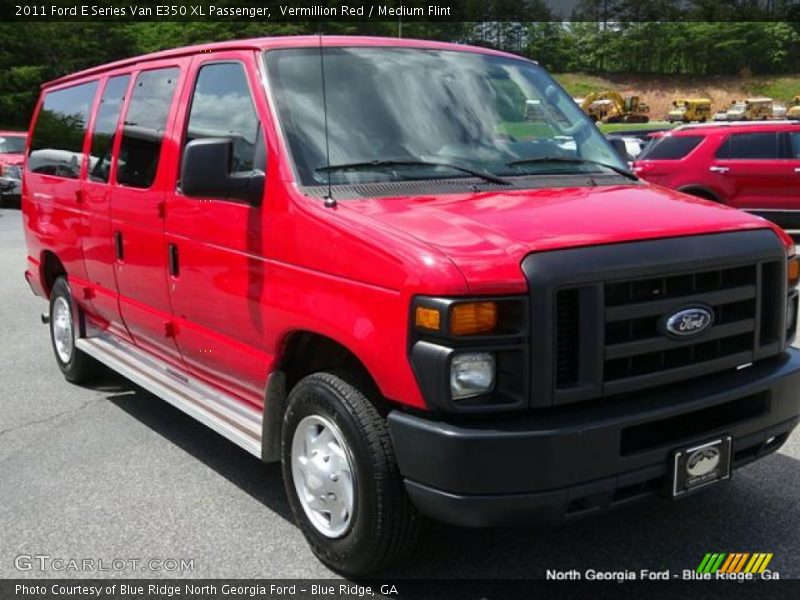Vermillion Red / Medium Flint 2011 Ford E Series Van E350 XL Passenger