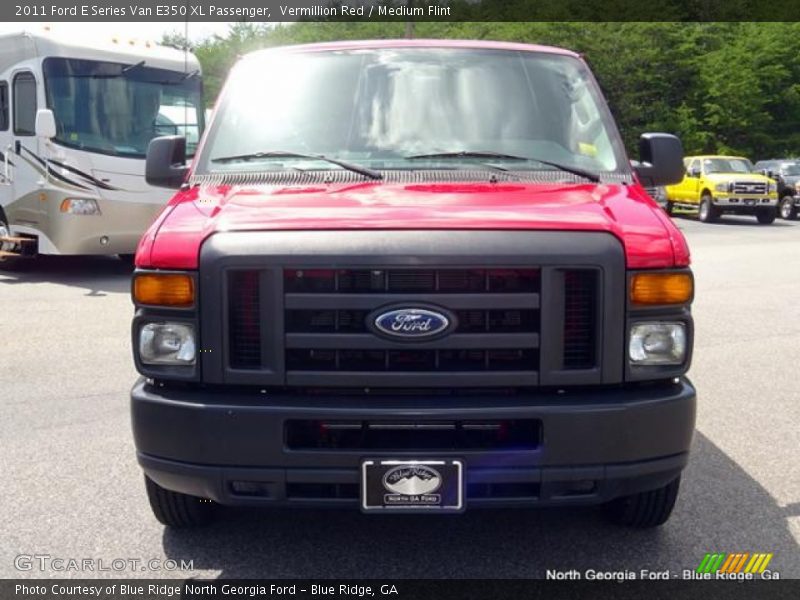 Vermillion Red / Medium Flint 2011 Ford E Series Van E350 XL Passenger