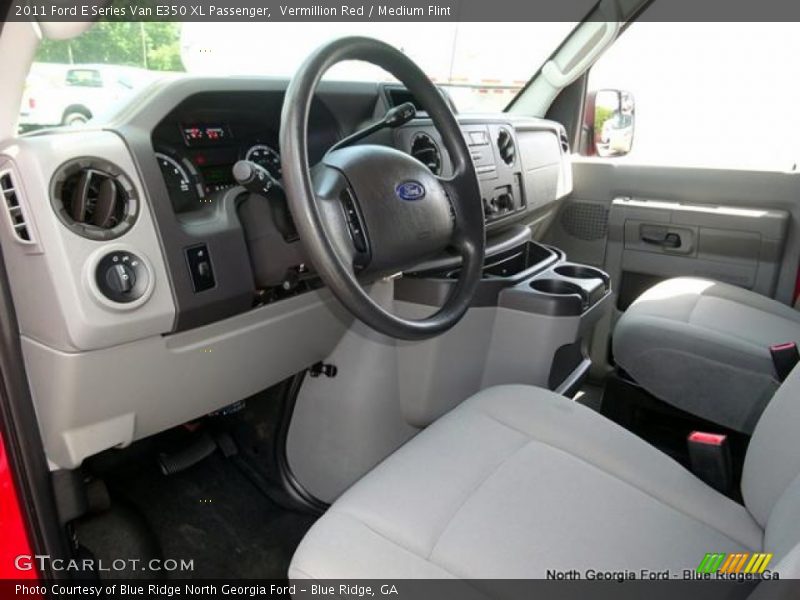 Vermillion Red / Medium Flint 2011 Ford E Series Van E350 XL Passenger