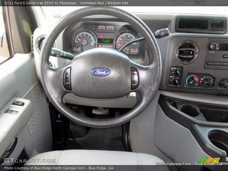 Vermillion Red / Medium Flint 2011 Ford E Series Van E350 XL Passenger