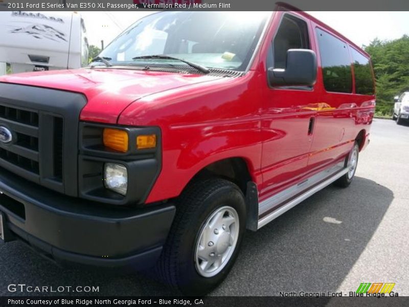 Vermillion Red / Medium Flint 2011 Ford E Series Van E350 XL Passenger