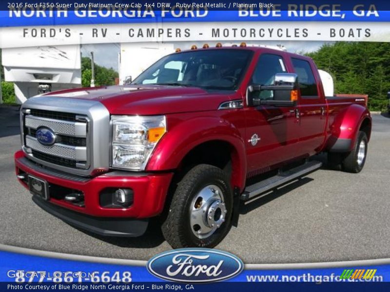 Ruby Red Metallic / Platinum Black 2016 Ford F350 Super Duty Platinum Crew Cab 4x4 DRW