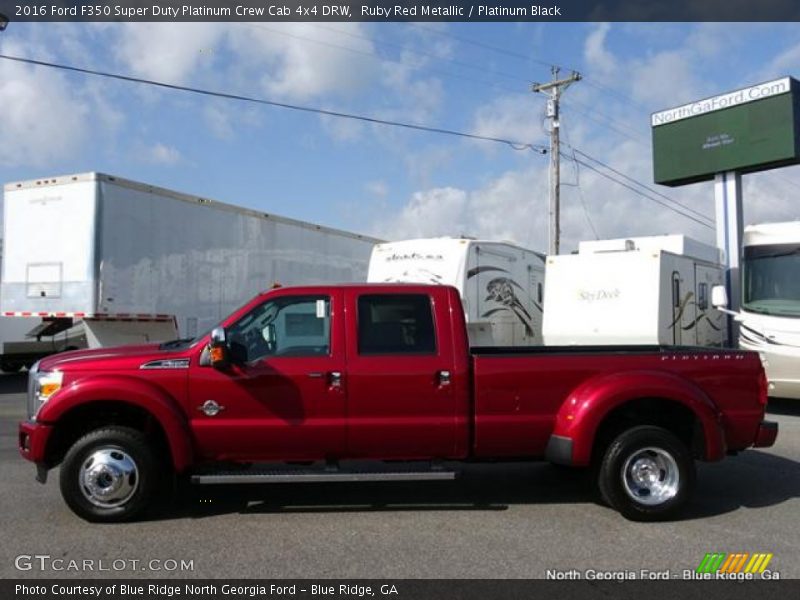 Ruby Red Metallic / Platinum Black 2016 Ford F350 Super Duty Platinum Crew Cab 4x4 DRW
