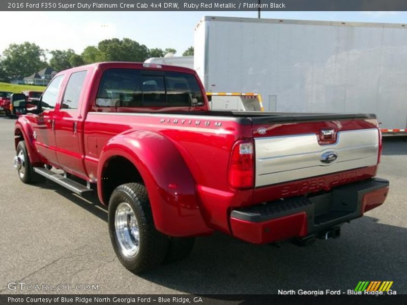 Ruby Red Metallic / Platinum Black 2016 Ford F350 Super Duty Platinum Crew Cab 4x4 DRW