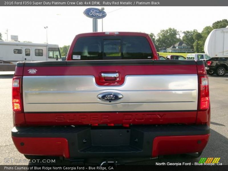 Ruby Red Metallic / Platinum Black 2016 Ford F350 Super Duty Platinum Crew Cab 4x4 DRW