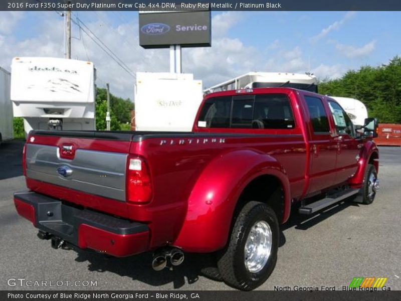 Ruby Red Metallic / Platinum Black 2016 Ford F350 Super Duty Platinum Crew Cab 4x4 DRW