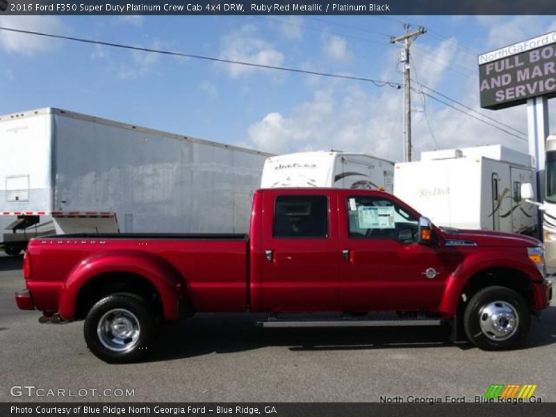 Ruby Red Metallic / Platinum Black 2016 Ford F350 Super Duty Platinum Crew Cab 4x4 DRW