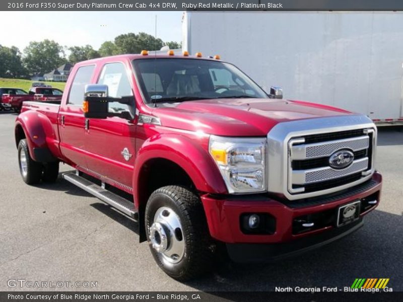 Ruby Red Metallic / Platinum Black 2016 Ford F350 Super Duty Platinum Crew Cab 4x4 DRW
