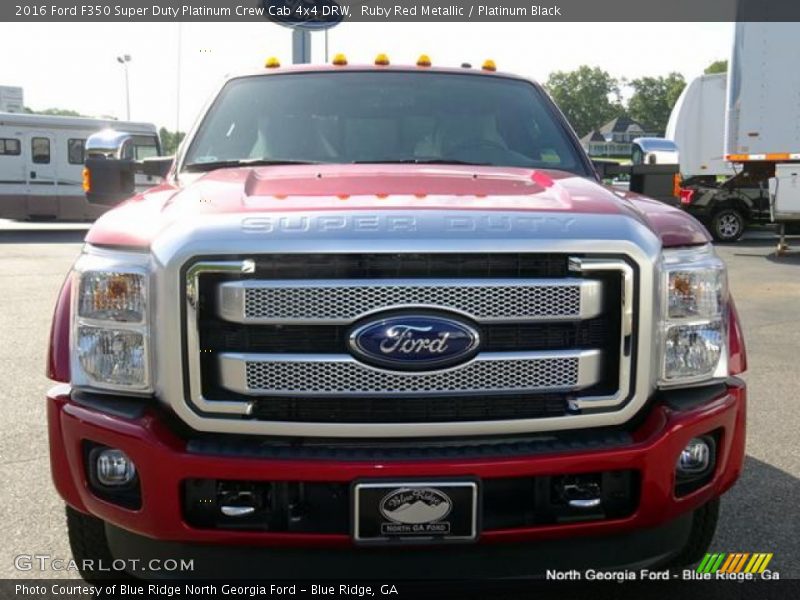 Ruby Red Metallic / Platinum Black 2016 Ford F350 Super Duty Platinum Crew Cab 4x4 DRW