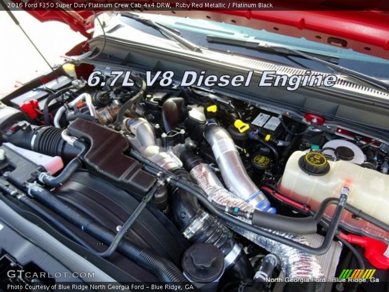 Ruby Red Metallic / Platinum Black 2016 Ford F350 Super Duty Platinum Crew Cab 4x4 DRW