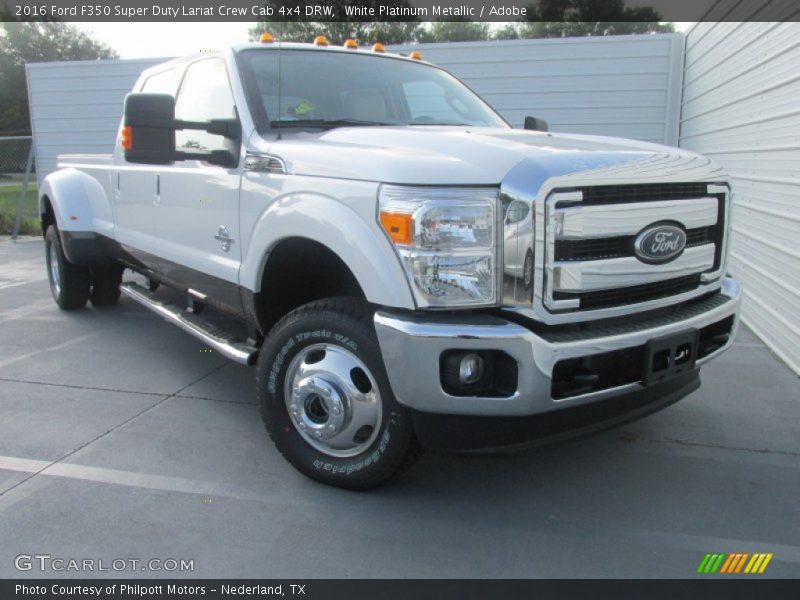 White Platinum Metallic / Adobe 2016 Ford F350 Super Duty Lariat Crew Cab 4x4 DRW